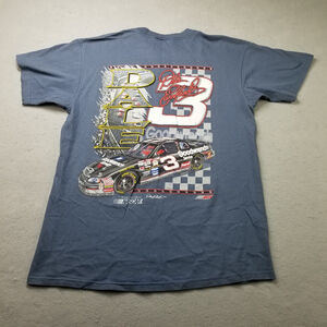 Vintage Dale Earnhardt T-Shirt Mens Size L Blue Big Logo Graphic 1999 90s